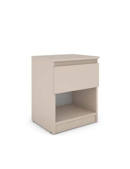 Bergen 1 Drawer Bedside Locker - Cashmere | Murphy Furniture