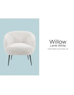 Willow Bedroom Chair - Lamb White 2