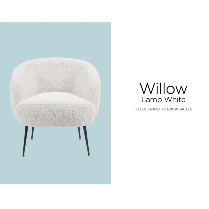 Willow Bedroom Chair - Lamb White