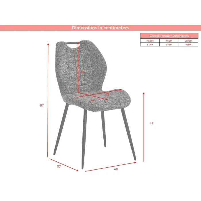 Turin Dining Chair - Dark Grey