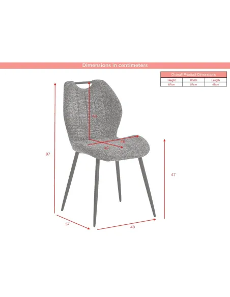 Turin Dining Chair - Dark Grey