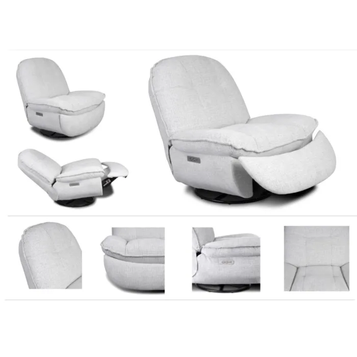 Torino Electric TV Armchair - Light Grey