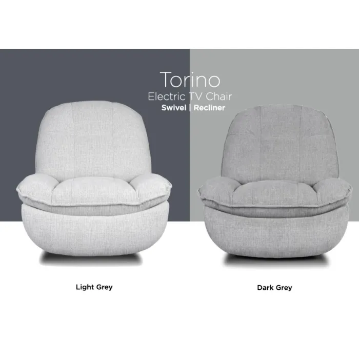 Torino Electric TV Armchair - Light Grey
