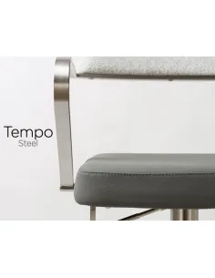 Tempo Barstool - Stainless Steel/Smoke Grey Fusion 2