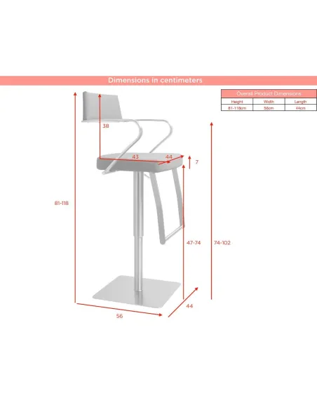 Tempo Barstool - Stainless Steel/Smoke Grey Fusion