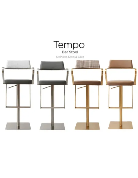 Tempo Barstool - Stainless Steel/Smoke Grey Fusion
