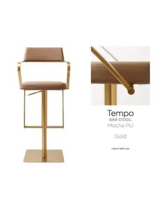 Tempo Barstool - Gold Mocha PU 2