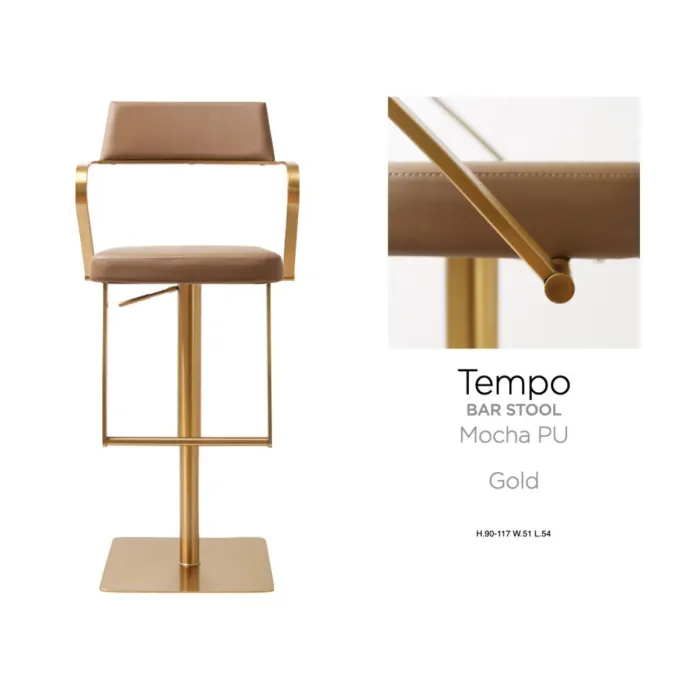 Tempo Barstool - Gold Mocha PU