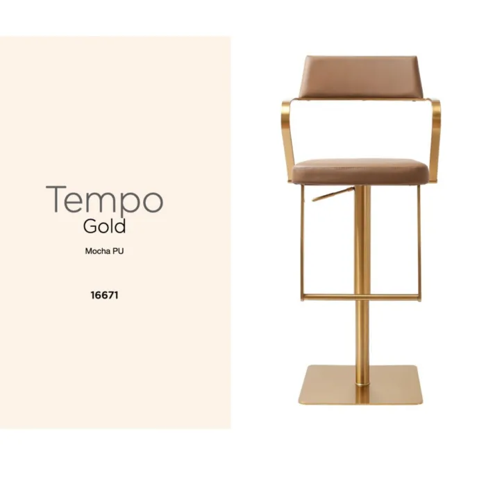 Tempo Barstool - Gold Mocha PU