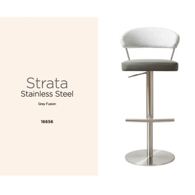 Strata Barstool -Stainless Steel/Steel Grey Fusion
