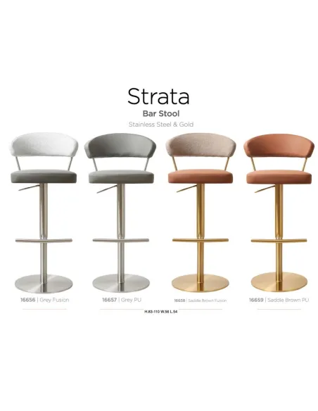 Strata Barstool -Stainless Steel/Steel Grey Fusion