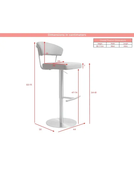 Strata Barstool - Stainless Steel/Steel Grey PU