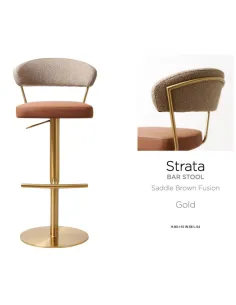 Strata Barstool - Gold Saddle/Brown Fusion 2