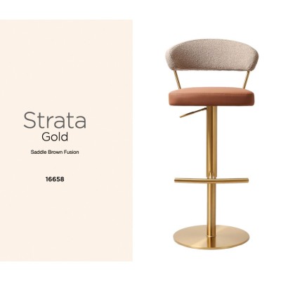 Strata Barstool - Gold Saddle/Brown Fusion