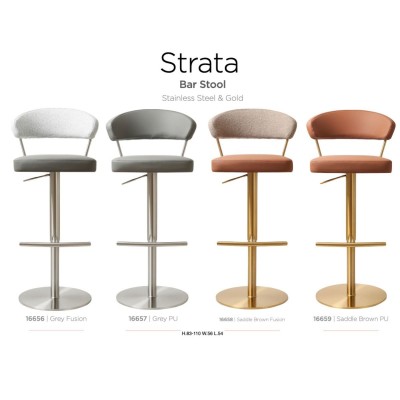 Strata Barstool - Gold Saddle/Brown Fusion