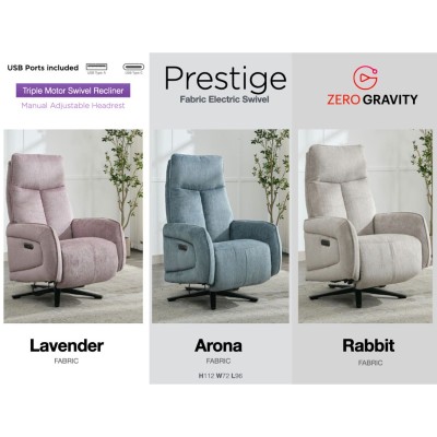 Prestige Fabric Swivel Armchair - Rabbit