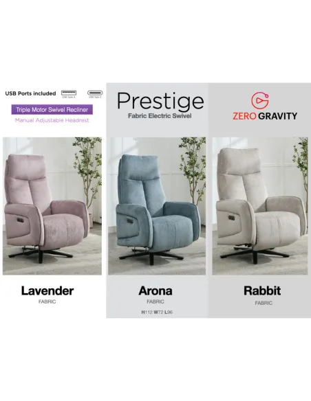 Prestige Fabric Swivel Armchair - Arona