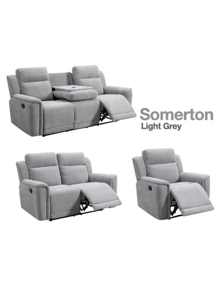 Somerton 3+1+1 Sofa Set - Light Grey