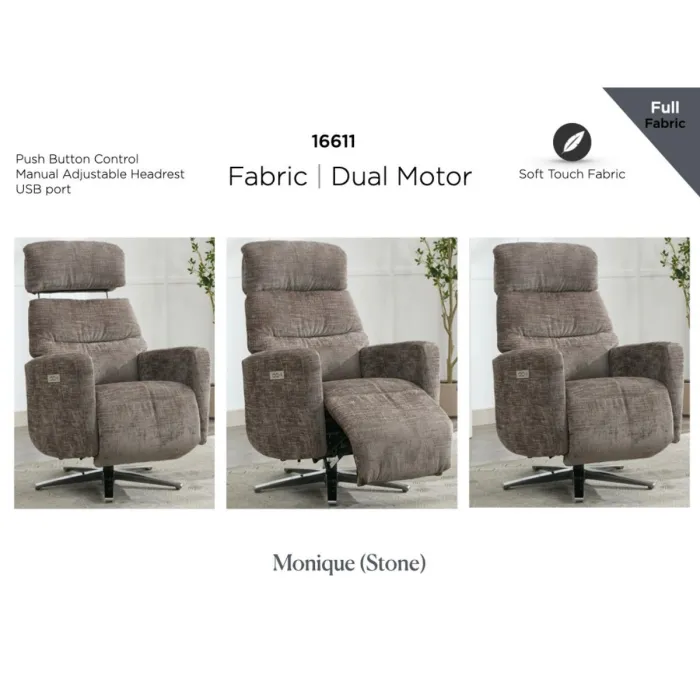 Monique TV Armchair - Stone