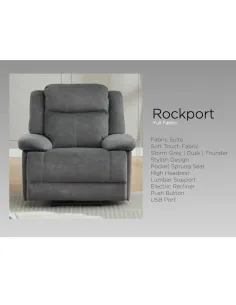 Rockport Electric Recliner Armchair - Storm 2
