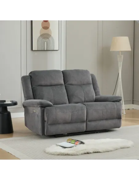 Rockport 2 Seater Electric Sofa - Storm