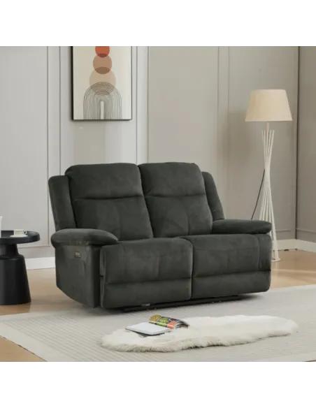 Rockport 2 Seater Electric Sofa - Thunder