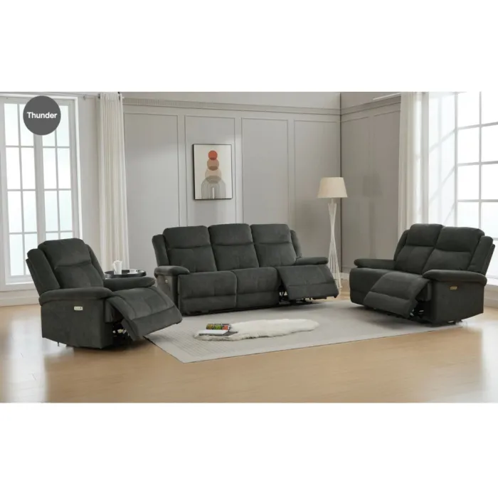 Rockport 2 Seater Electric Sofa - Thunder