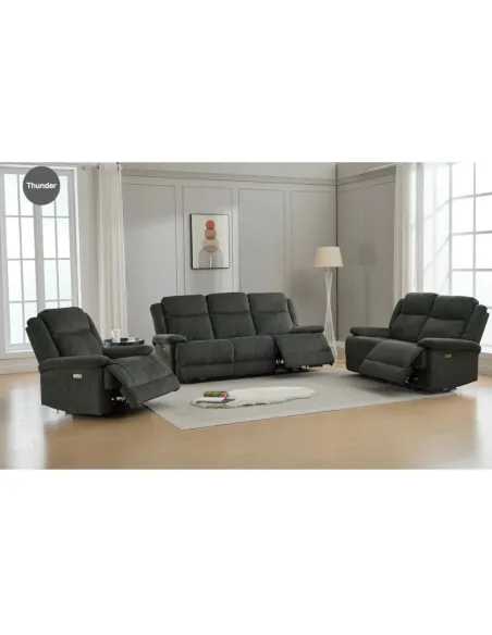 Rockport 2 Seater Electric Sofa - Thunder