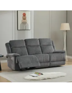 Rockport 3 Seater Electric Sofa - Storm