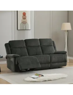 Rockport 3 Seater Electric Sofa - Thunder