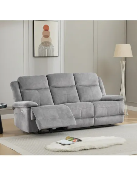 Rockport Electric 3+1+1 Sofa Set - Dusk | Murphy Furniture