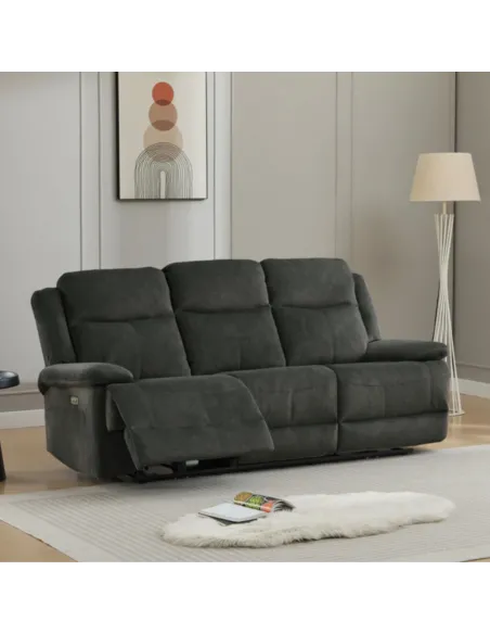 Rockport Electric 3+1+1 Sofa Set - Thunder