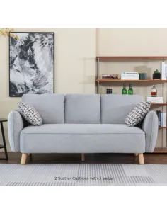 Georgia 3+2 Sofa Set - Light Grey