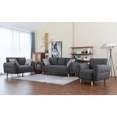 Georgia 3+2 Sofa Set - Dark Grey