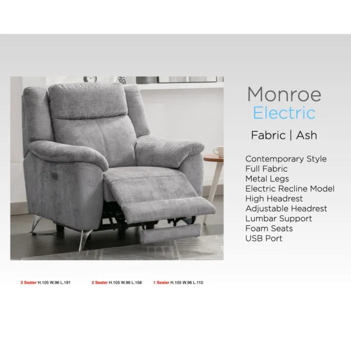 Monroe Electric Armchair - Ash