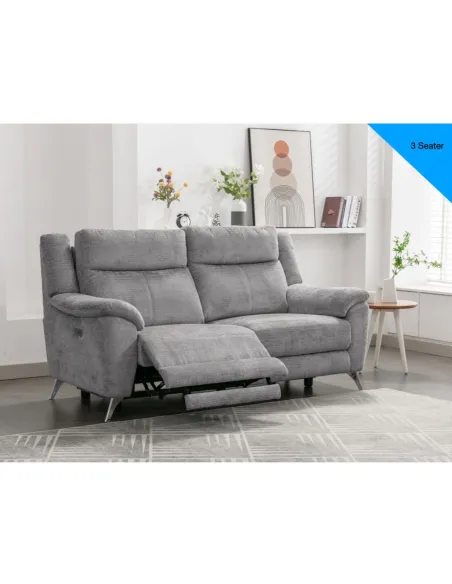 Monroe Electric 3 Seater Sofa - Ash