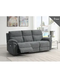 Harrow 3 Seater Electric Sofa - Dark Grey