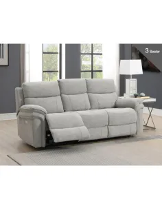 Harrow 3 Seater Electric Sofa - Light Grey