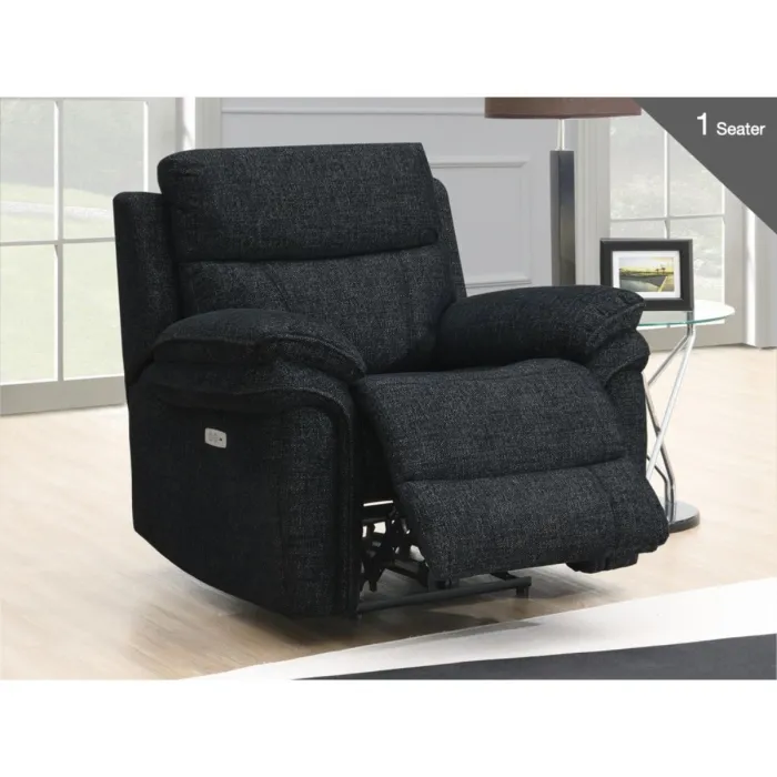 Harrow 3+1+1 Electric Sofa Set - Dark Grey