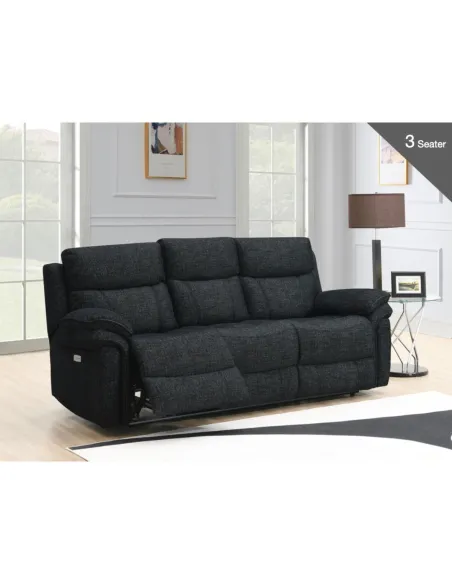 Harrow 3+1+1 Electric Sofa Set - Dark Grey