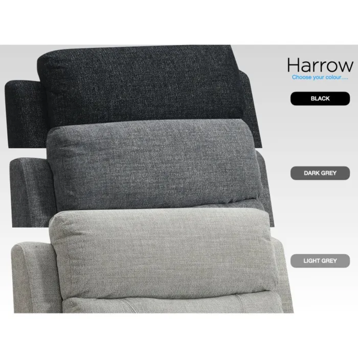 Harrow 3+1+1 Electric Sofa Set - Dark Grey