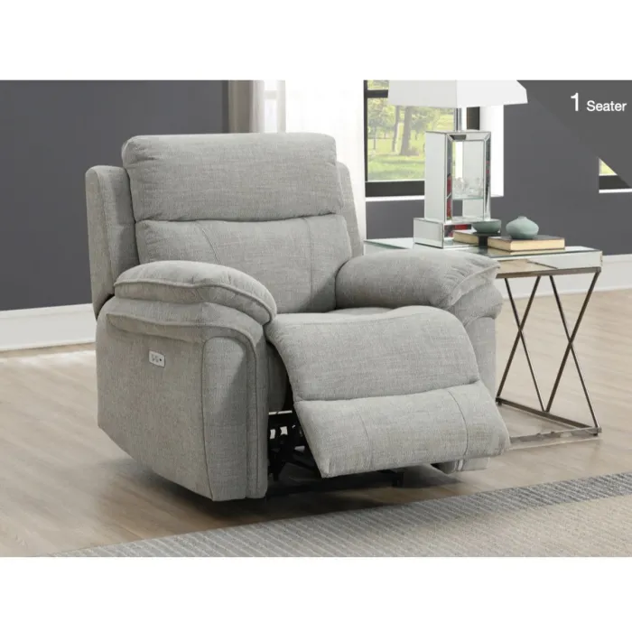 Harrow 3+1+1 Electric Sofa Set - Light Grey