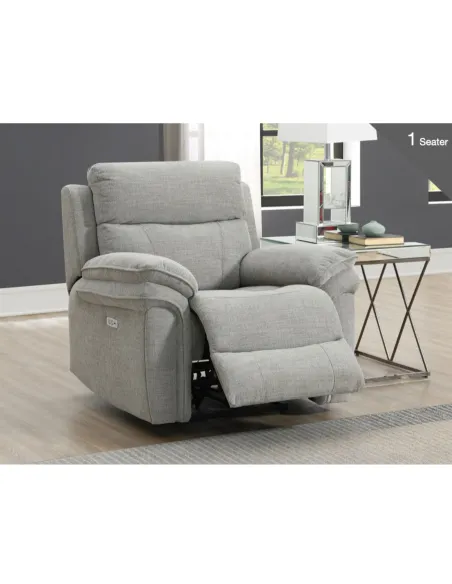 Harrow 3+1+1 Electric Sofa Set - Light Grey
