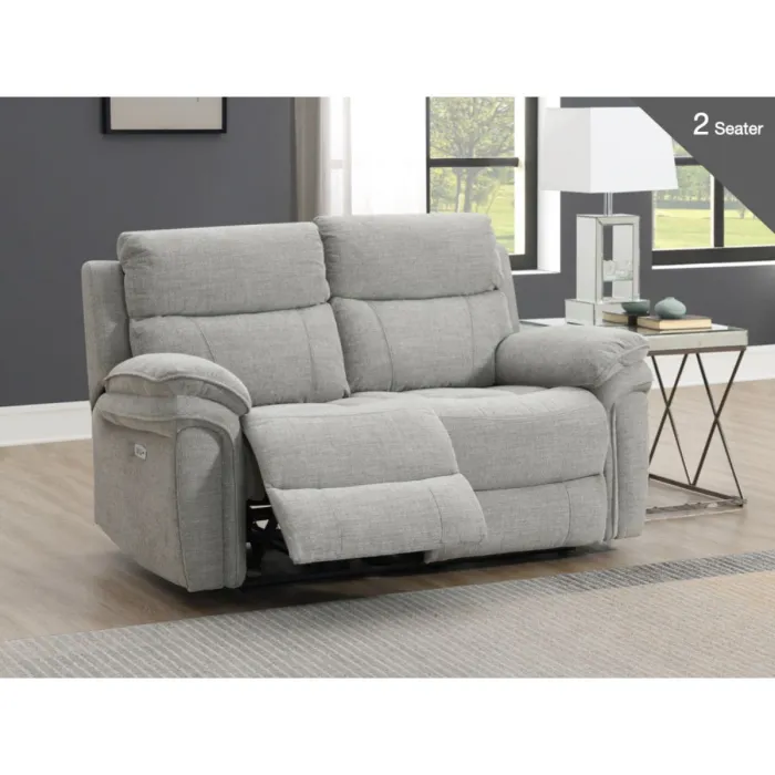 Harrow 3+2 Electric Sofa Set - Light Grey