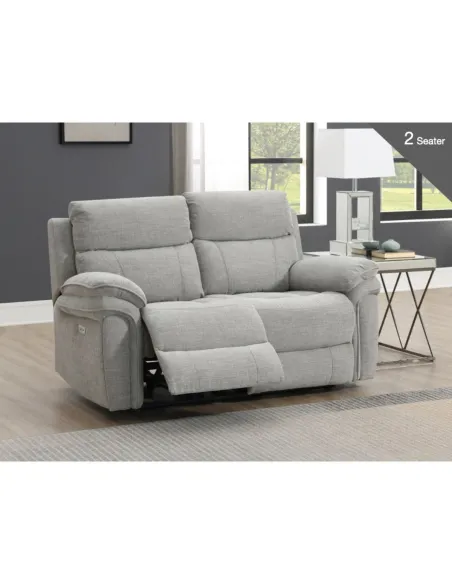 Harrow 3+2 Electric Sofa Set - Light Grey