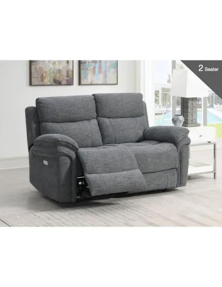 Harrow 3+2 Electric Sofa Set -Dark Grey
