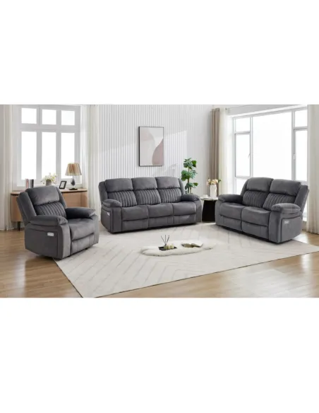 Morgan 2 Seater Electric Recliner Sofa - Slate Grey