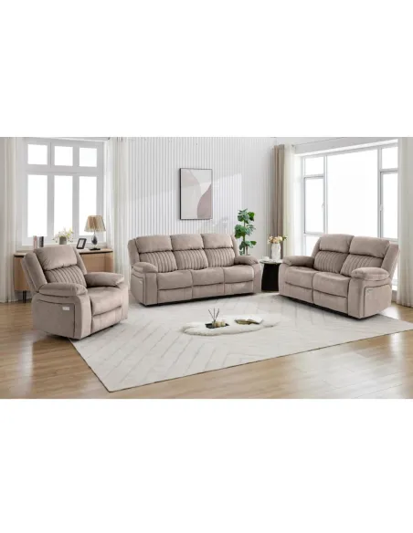 Morgan 3 Seater Electric Recliner Sofa - Taupe