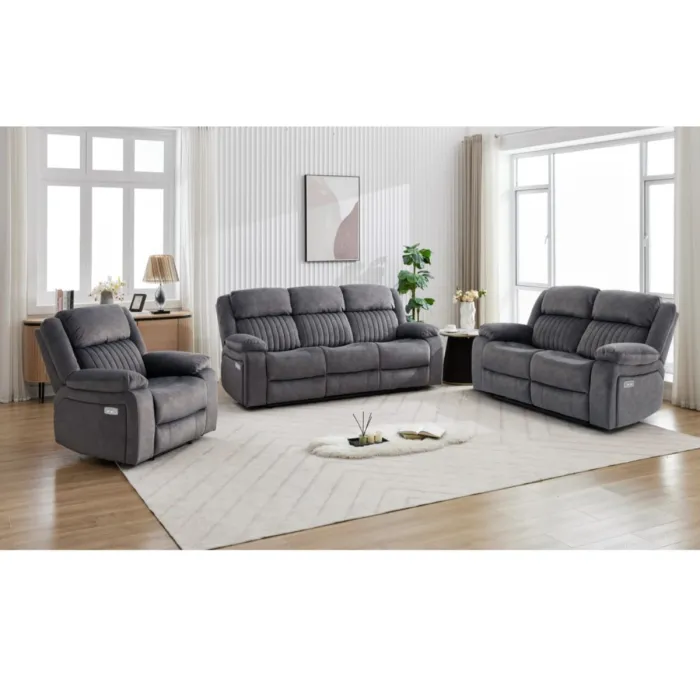 Morgan Electric Recliner Armchair - Slate Grey