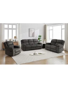 Morgan 3 Seater Recliner Sofa - Iron 2